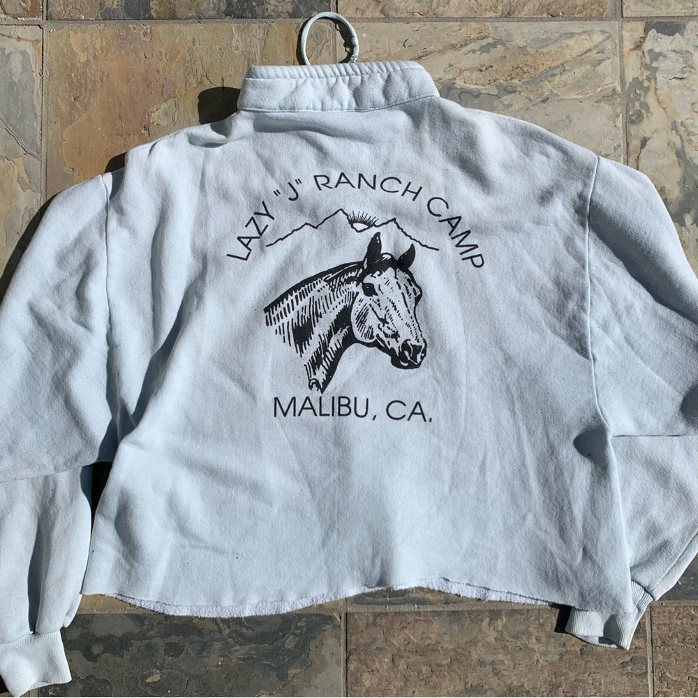 Last call! Vintage 80s 90s Lazy J Ranch Horse Camp Counselor Cropped Sweater
